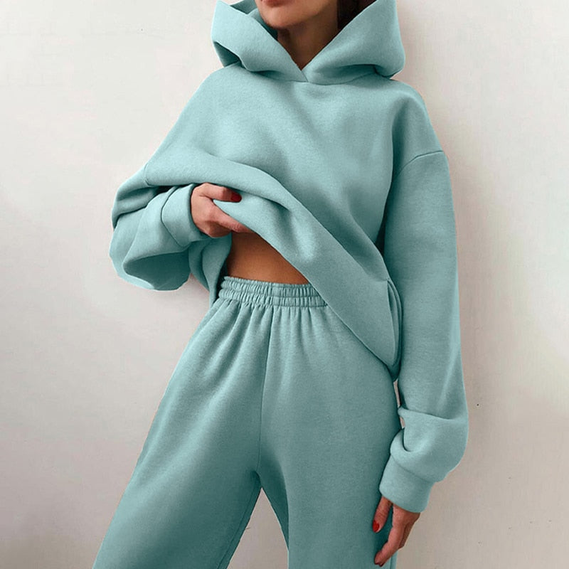 Tracksuit Suit Autumn Fashion Warm Hoodie