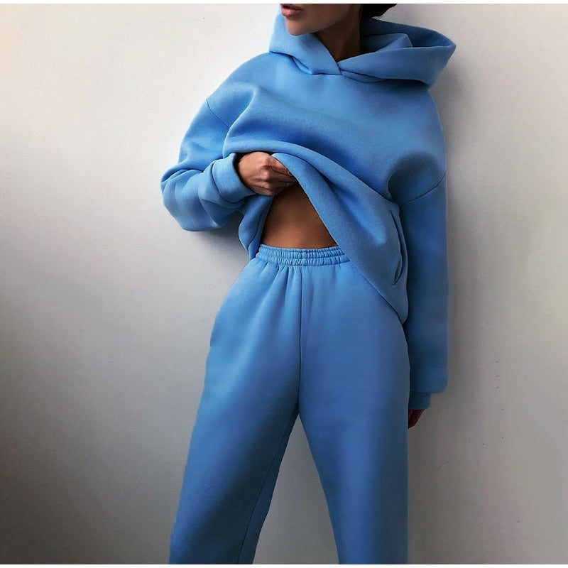 Tracksuit Suit Autumn Fashion Warm Hoodie