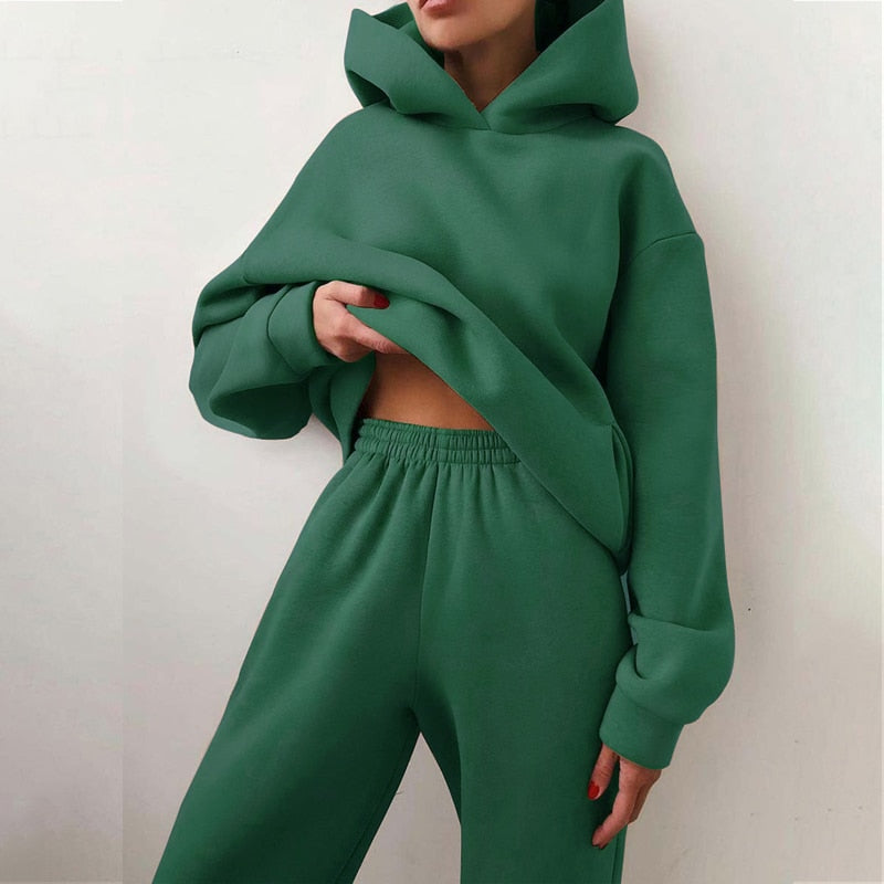 Tracksuit Suit Autumn Fashion Warm Hoodie